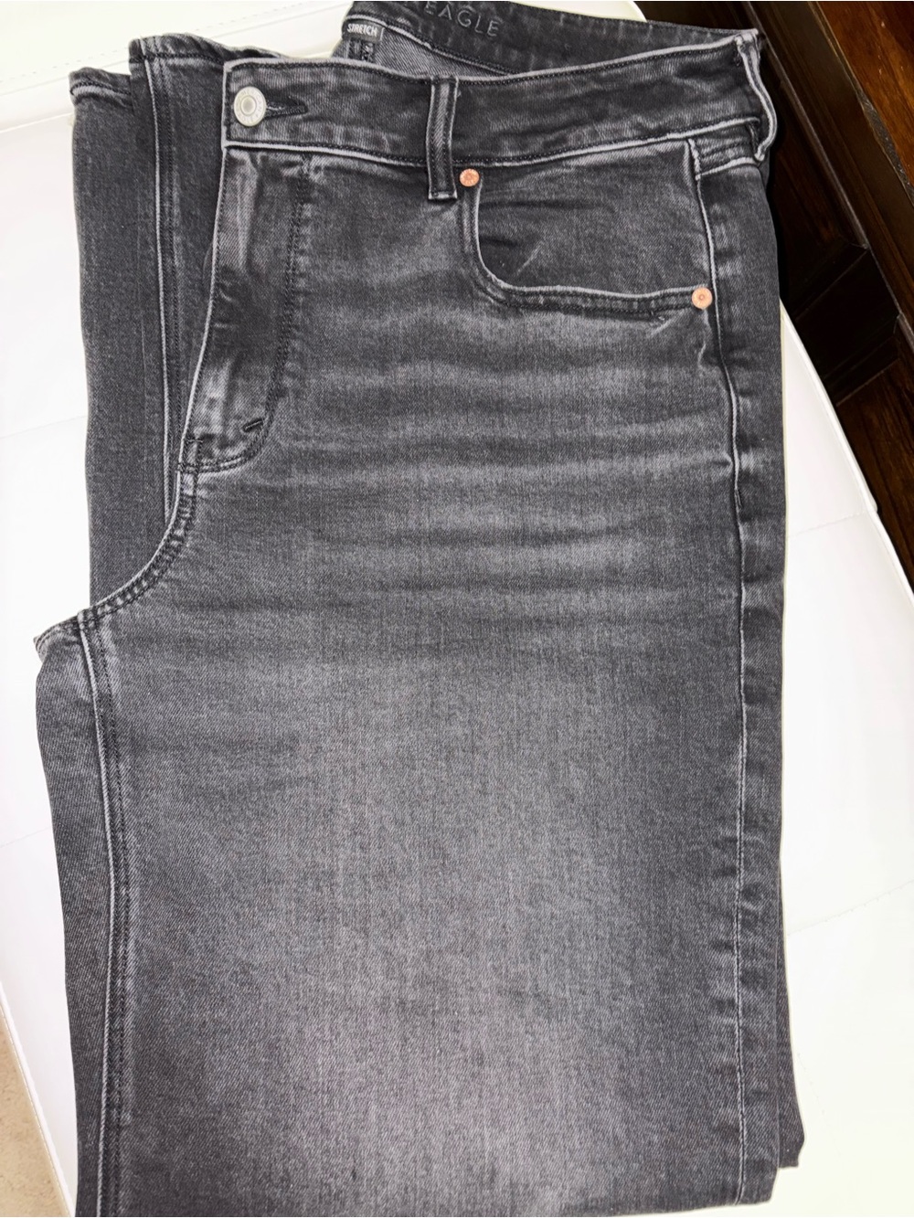 American Eagle Women’s Washed Black Jeans 12 Long EUC